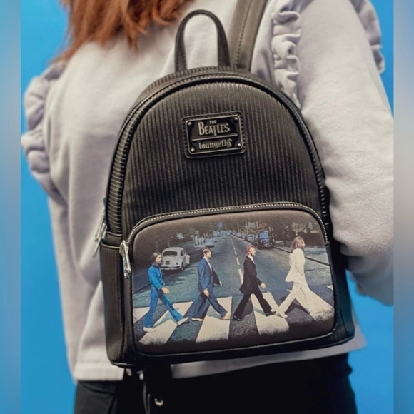 Loungefly The Beatles Black and White Mini Backpack - Picture 1 of 12